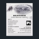 Fingerprint Design, Private Detective Investigator Flyer<br><div class="desc">Fingerprint Design,  Private Detective Investigator Flyer by The Business Card Store.</div>
