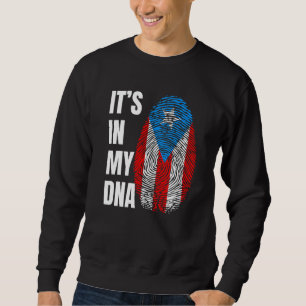 Fingerprint DNA Biometry Boricua Flag Puerto Rico Sweatshirt