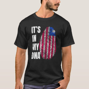 Fingerprint DNA Biometry Flag Liberia   T-Shirt