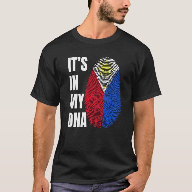 Fingerprint DNA Biometry Flag Philippines   T-Shirt (Front)