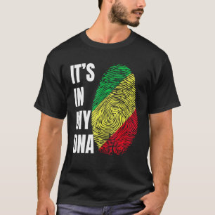 Fingerprint DNA Biometry Flag Republic of Congo T-Shirt