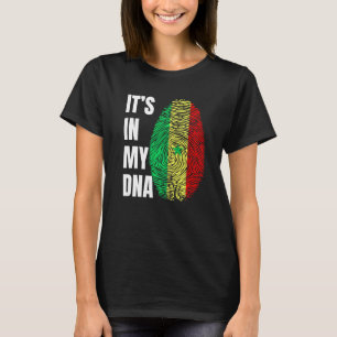Fingerprint DNA Biometry Flag Senegal T-Shirt