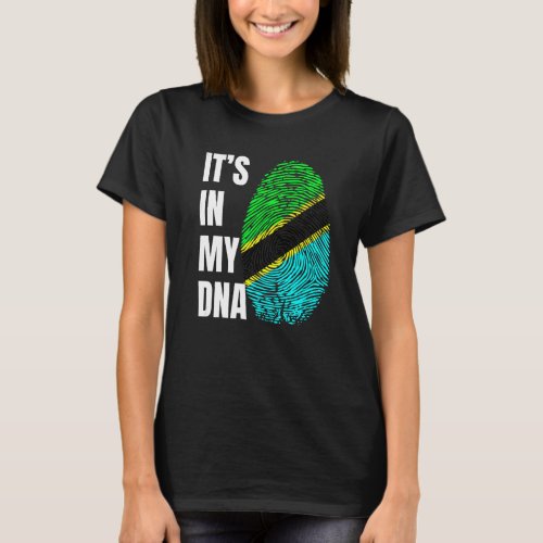 Fingerprint DNA Biometry Flag Tanzania   T_Shirt