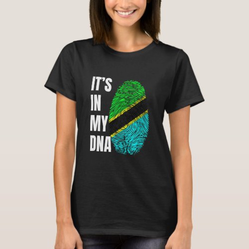 Fingerprint DNA Biometry Flag Tanzania    T_Shirt
