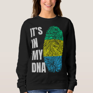 Fingerprint DNA Biometry Gabon Flag Sweatshirt