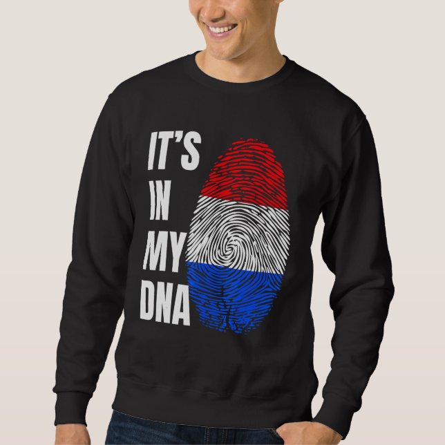 Fingerprint DNA Biometry Holland Flag Netherlands Sweatshirt (Front)