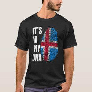 Fingerprint DNA Biometry Iceland Flag T-Shirt