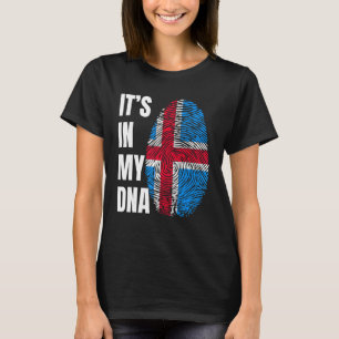 Fingerprint DNA Biometry Iceland Flag T-Shirt