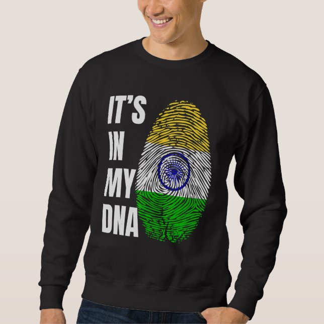 Fingerprint DNA Biometry Indian Flag India Sweatshirt (Front)