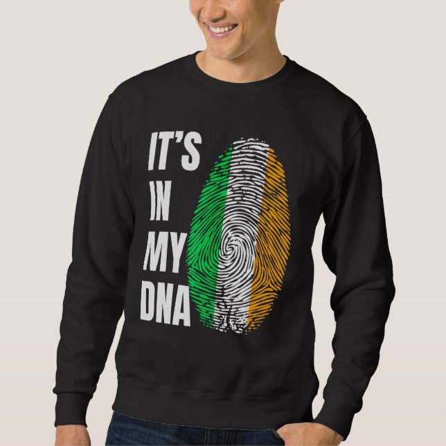 Fingerprint DNA Biometry Irish Flag Ireland Sweatshirt (Front)