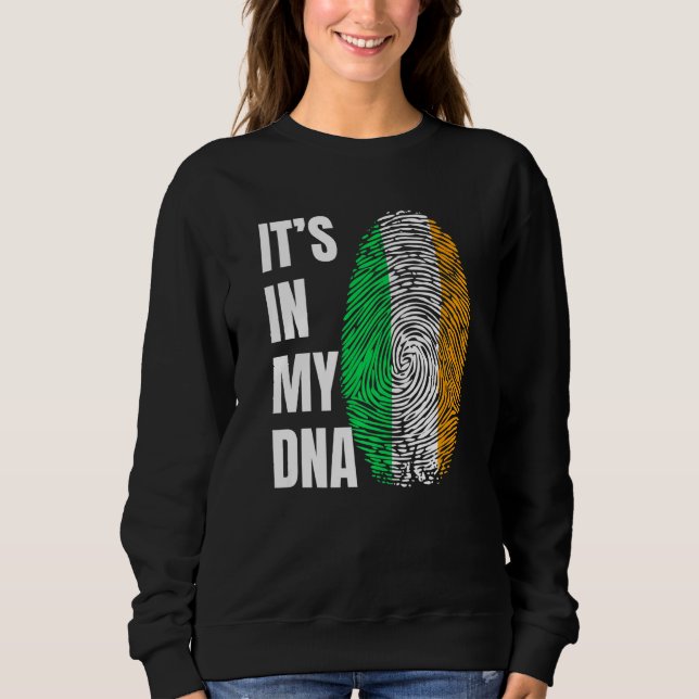 Fingerprint DNA Biometry Irish Flag Ireland   Sweatshirt (Front)