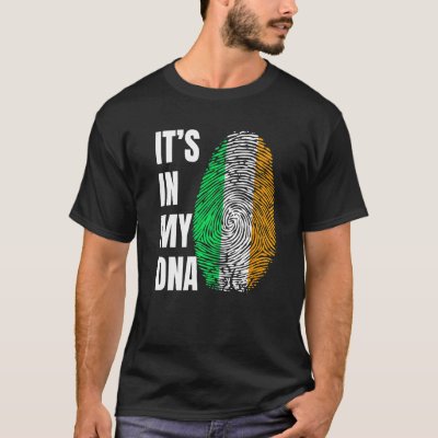 Fingerprint DNA Biometry Irish Flag Ireland   T-Shirt
