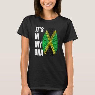 Fingerprint DNA Biometry Jamaican Flag Jamaica T-Shirt