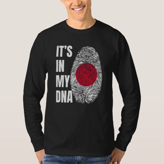 Fingerprint DNA Biometry Japanese Flag Japan T-Shirt (Front)