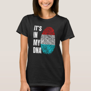 Fingerprint DNA Biometry Luxembourg Flag Luxembour T-Shirt