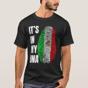 Fingerprint DNA Biometry Mexican Flag Mexico T-Shirt