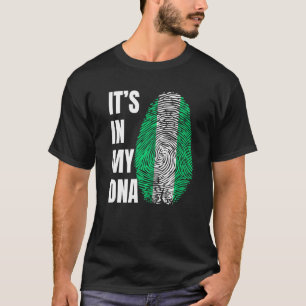 Fingerprint DNA Biometry Nigerian Flag Nigeria   T-Shirt