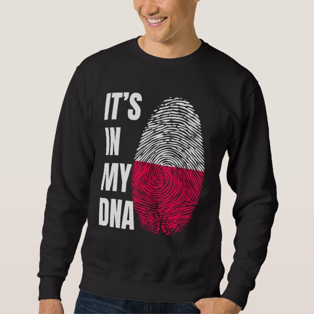 Fingerprint DNA Biometry Polish Flag Poland Sweatshirt (Front)