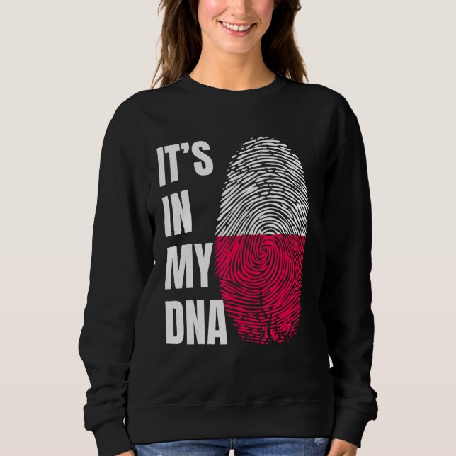 Fingerprint DNA Biometry Polish Flag Poland Sweatshirt (Front)