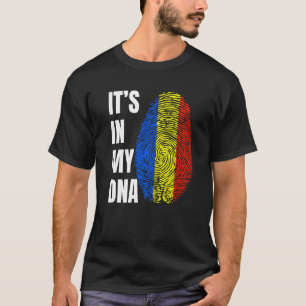 Fingerprint DNA Biometry Romanian Flag Romania   T-Shirt