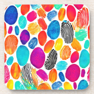 Fingerprint Fusion Art Beverage Coaster