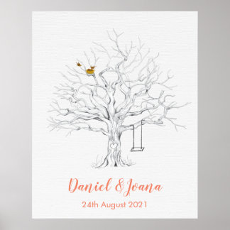 Fingerprint guest book tree thumbprint tree