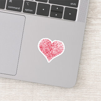 Fingerprint heart sticker
