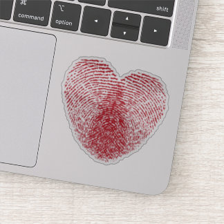 Fingerprint Heart Sticker