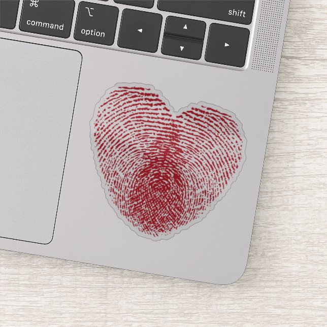 Fingerprint Heart Sticker (Detail)