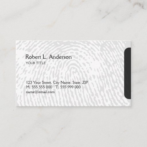 Customizable Fingerprint business card