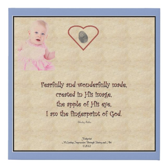 Fingerprint of God Faux Canvas Print (Front)