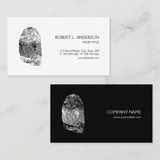 Customizable Fingerprint business card