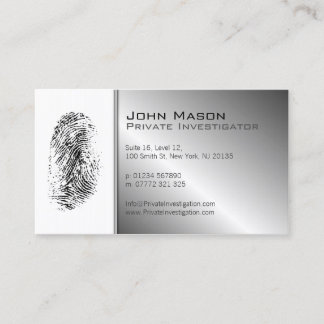 Fingerprint Private Investigator Business Card