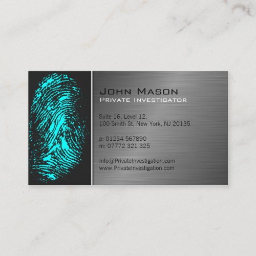 Fingerprint Private Investigator Business Card