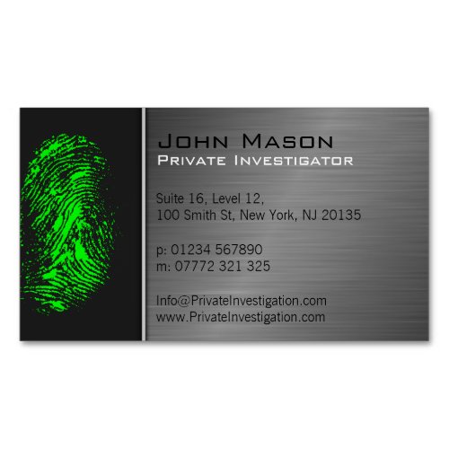 Fingerprint Private Investigator Business Card