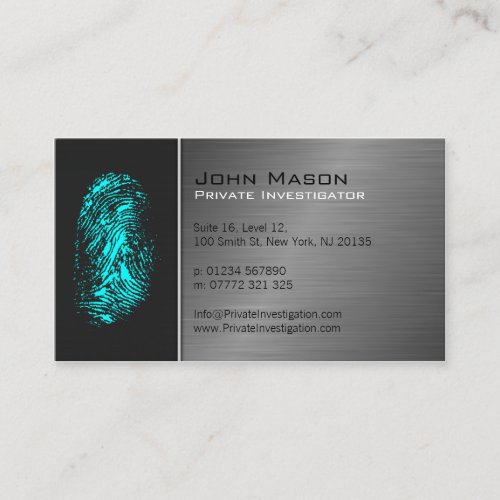 Fingerprint Private Investigator Business Card