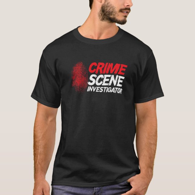 Fingerprint Private Spy Detective Crime Scene Inve T-Shirt (Front)