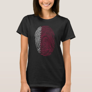 Fingerprint Qatar Flag T-Shirt
