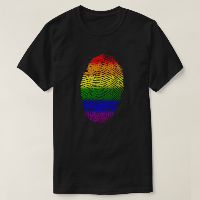 Fingerprint Rainbow Colors T-Shirt (Design Front)