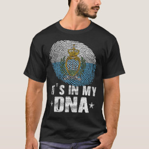 Fingerprint San Marino Flag It's In My Dna T-Shirt