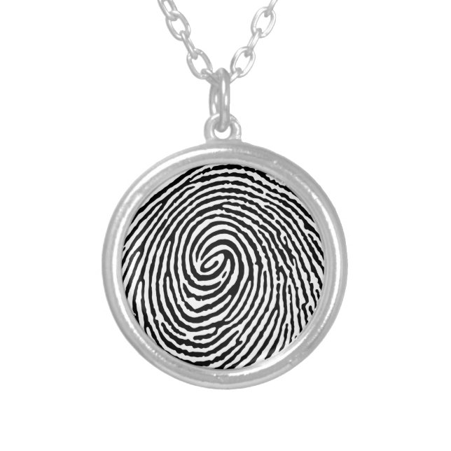 Fingerprint Silver Plated Necklace (Front)