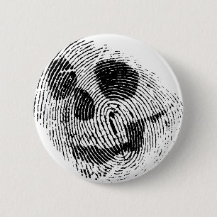 Fingerprint skull pinback button