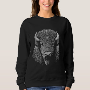 Fingerprint Style - American Bison Dad Mom Sweatshirt