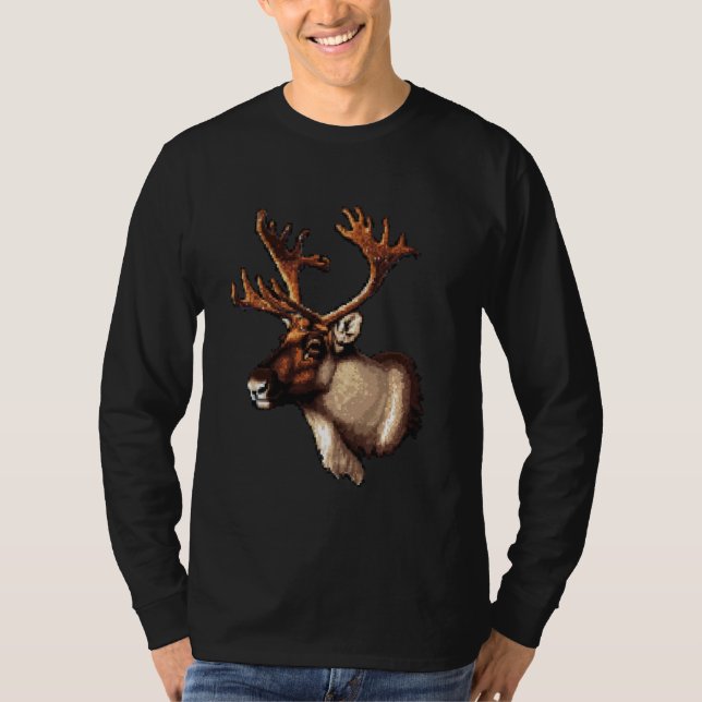 Fingerprint Style - Caribou Dad Mom T-Shirt (Front)