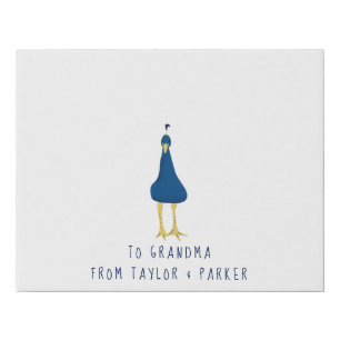 Fingerprint Thumbprint Peacock Tail Gift from Kids Faux Canvas Print