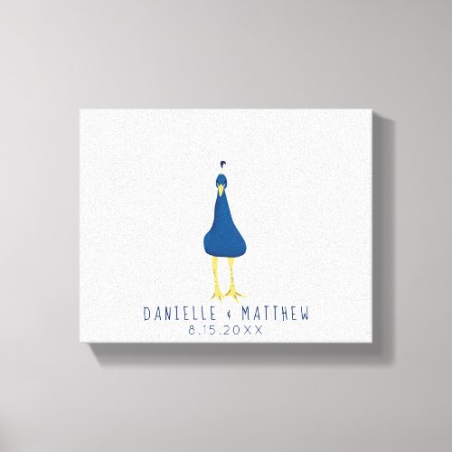 Fingerprint Thumbprint Peacock Tail Wedding Canvas Print