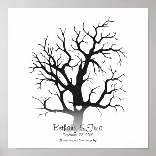 Fingerprint Tree 12x12 Poster