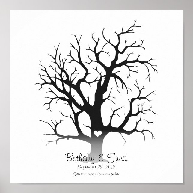 Fingerprint Tree 12"x12" Poster (Front)