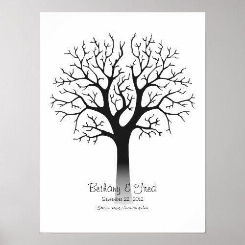 Fingerprint Tree 12x16 Poster