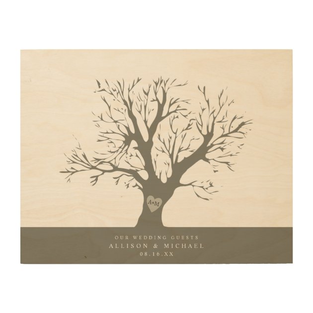 Fingerprint Tree Signature Canvas Painting Guest Sign-in Book Wedding Decor 
